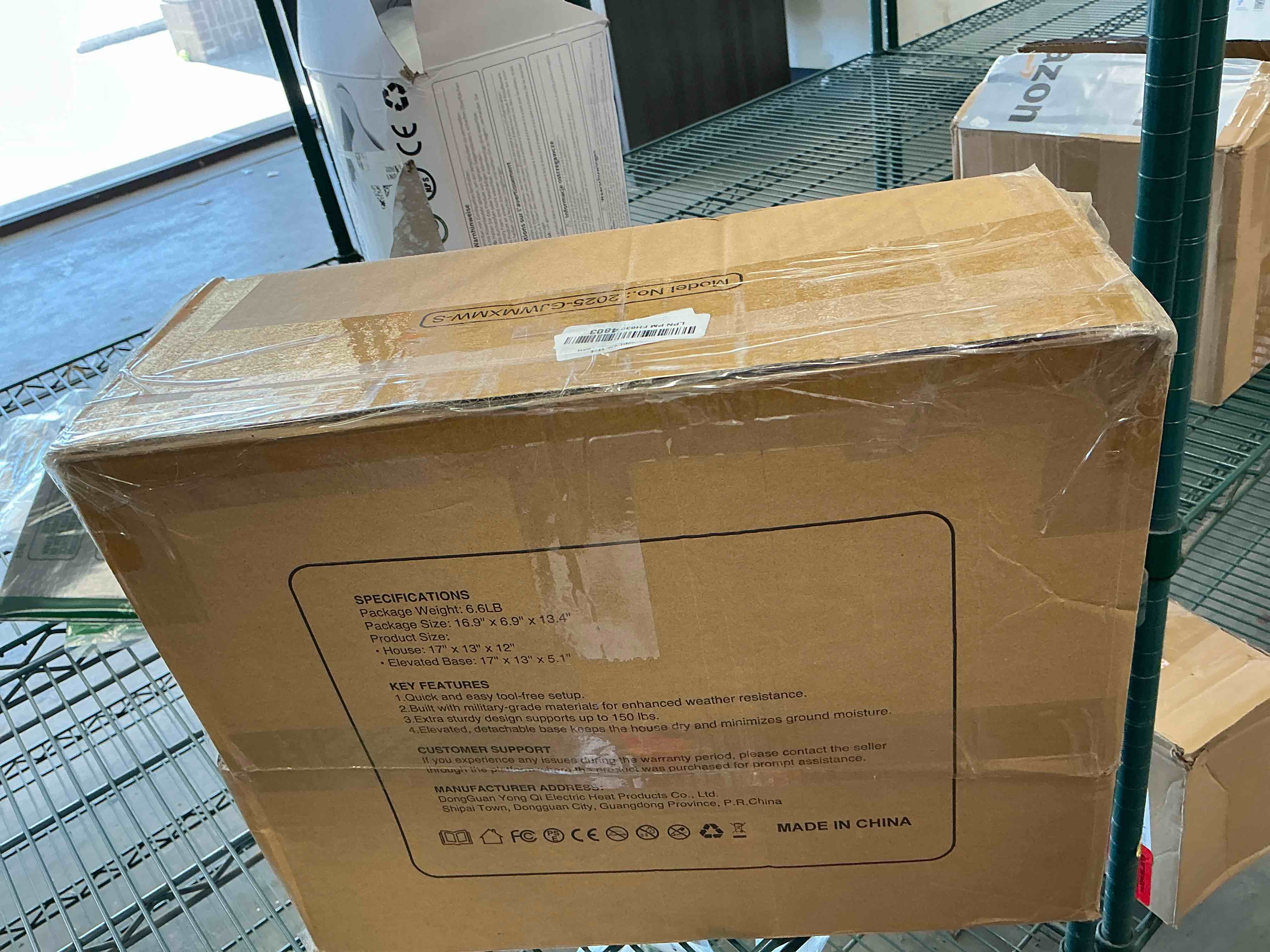 Condition photo showing New/Like New for Heated Cat House for Outside, Insulated Weatherproof Heated Outdoor Cat House with Waterproof Eaves & Escape Door, Elevated Outdoor Cat Shelter for Feral Stray Cat (Black Camo, 16.5"x12.6"x16.9") Black Camo 16.5"x12.6"x16.9"