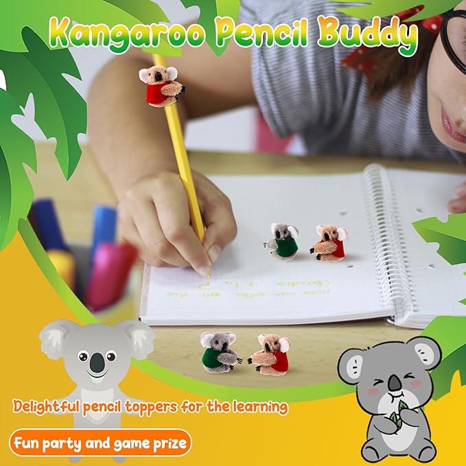 Condition photo showing New/Like New for RZJSLSHANHAI 32pcs Koala Pencil Toppers - Plush Brown & Grey Koala Bear Clips in Blue, Green, Red, Y