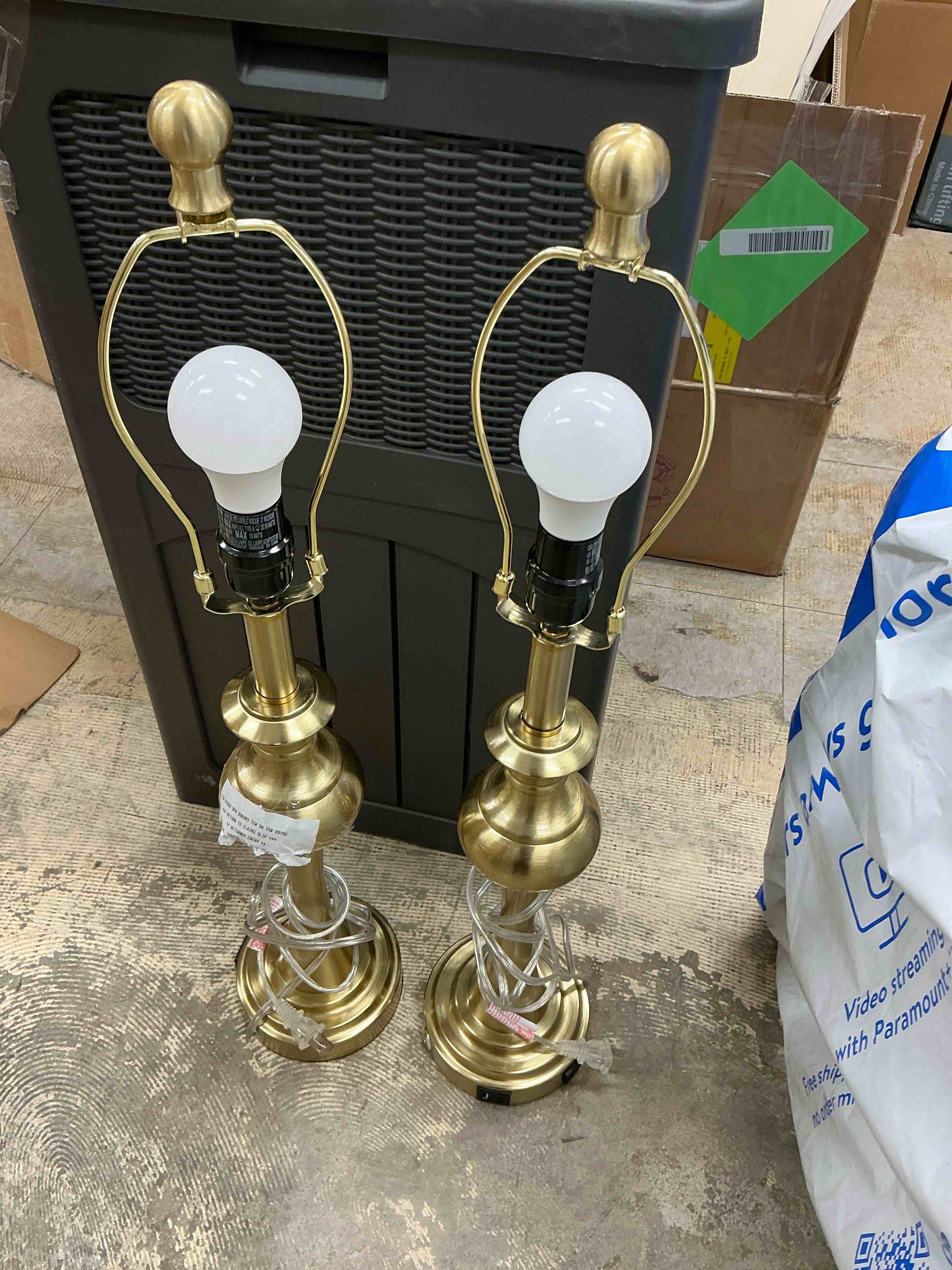 Condition photo showing Good Condition for Cinkeda 28.75 Tall Table Lamps Set of 2 for Living Room Bedroom with USB C+A Ports AC Outlet Modern Gold 3 Way Dimmable Touch Control Nightstand Bedside Lamp