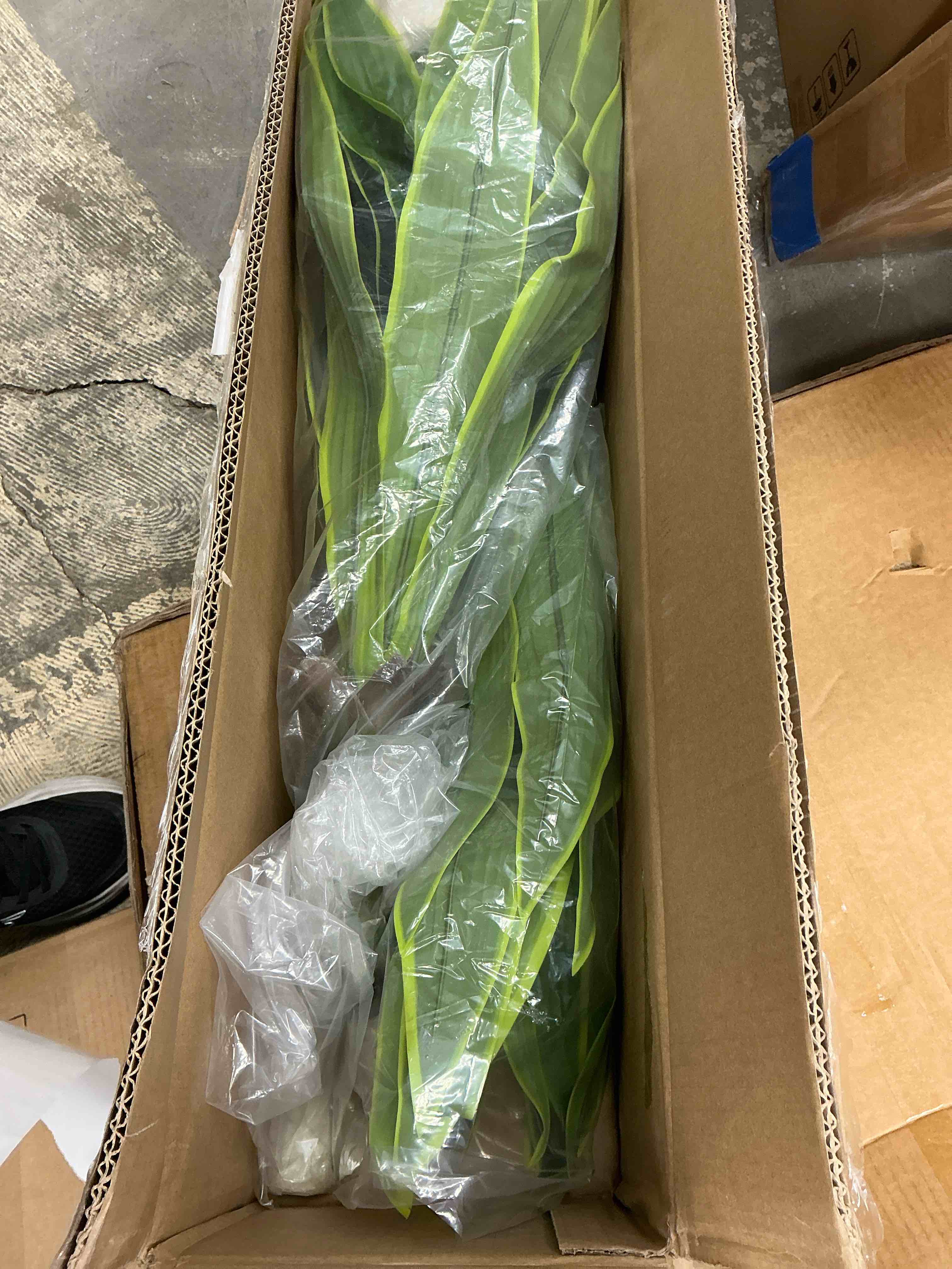 Condition photo showing New/Like New for DR.Planzen 4FT Artificial Dracaena Tree with White Planter, Tall Faux Dracaena Tree, Artificial Plants for Home Office Decor