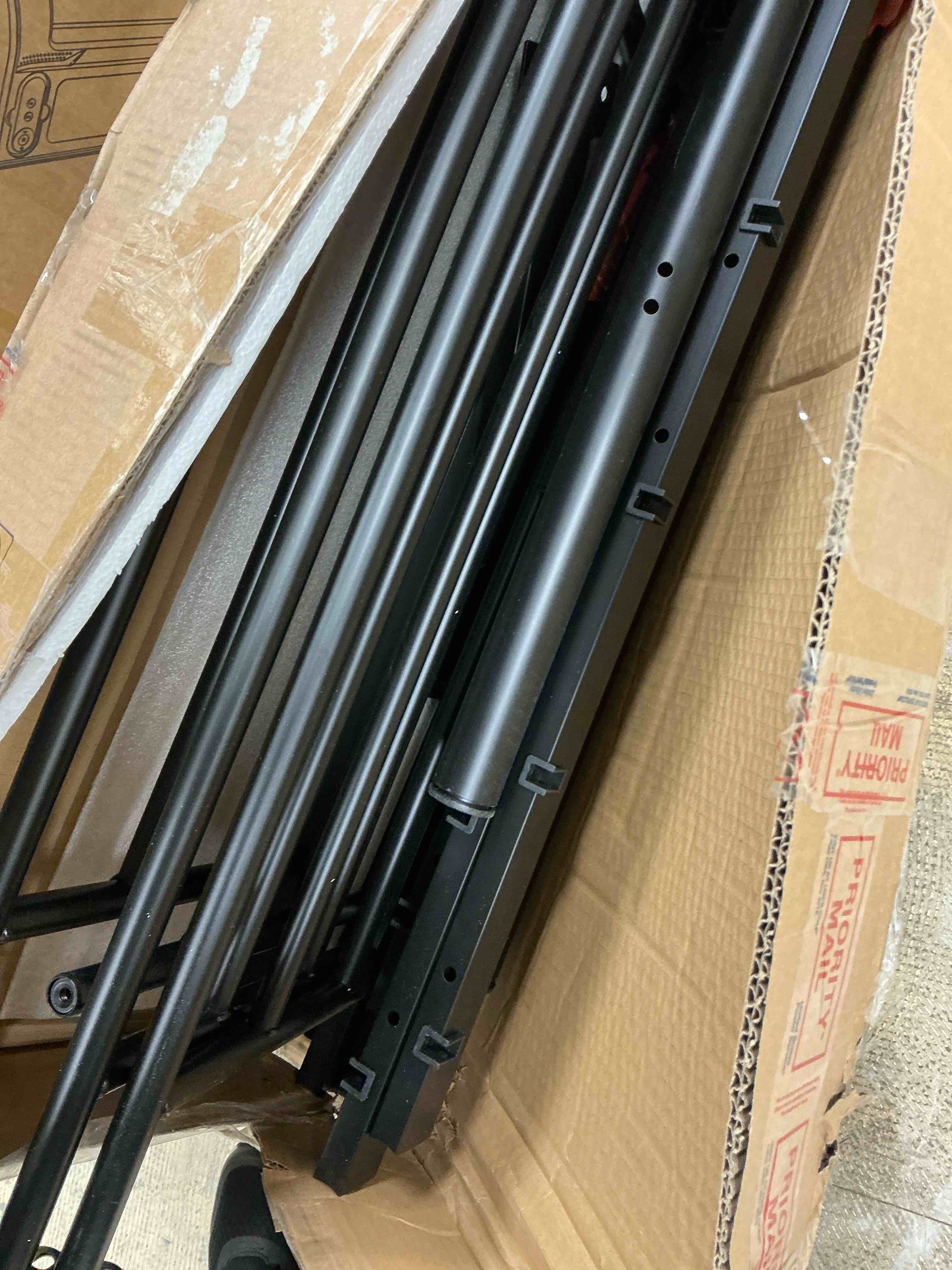 Condition photo showing Good Condition for Capri Metal Twin over Twin Size Bunk Bed Frame with 10.63'' Under-Bed Storage & Stairs & Full-Length Guardrail, Noise Free, Heavy-duty, Black