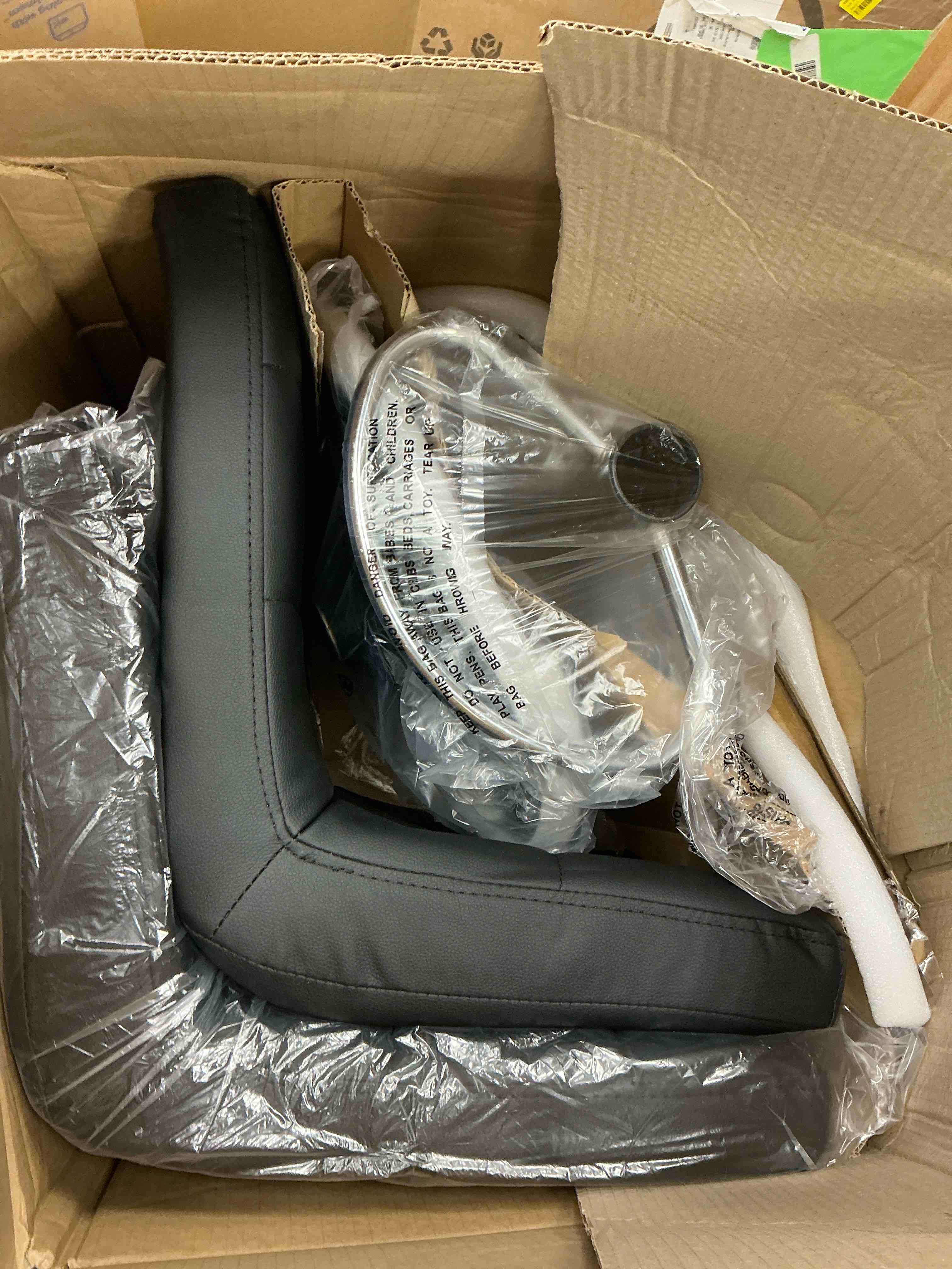 Condition photo showing New/Like New for edx Bar Stools Set of 2 with PU Leather, Swivel High Back Bar Stools for Kitchen Island, Bar Stools, Black