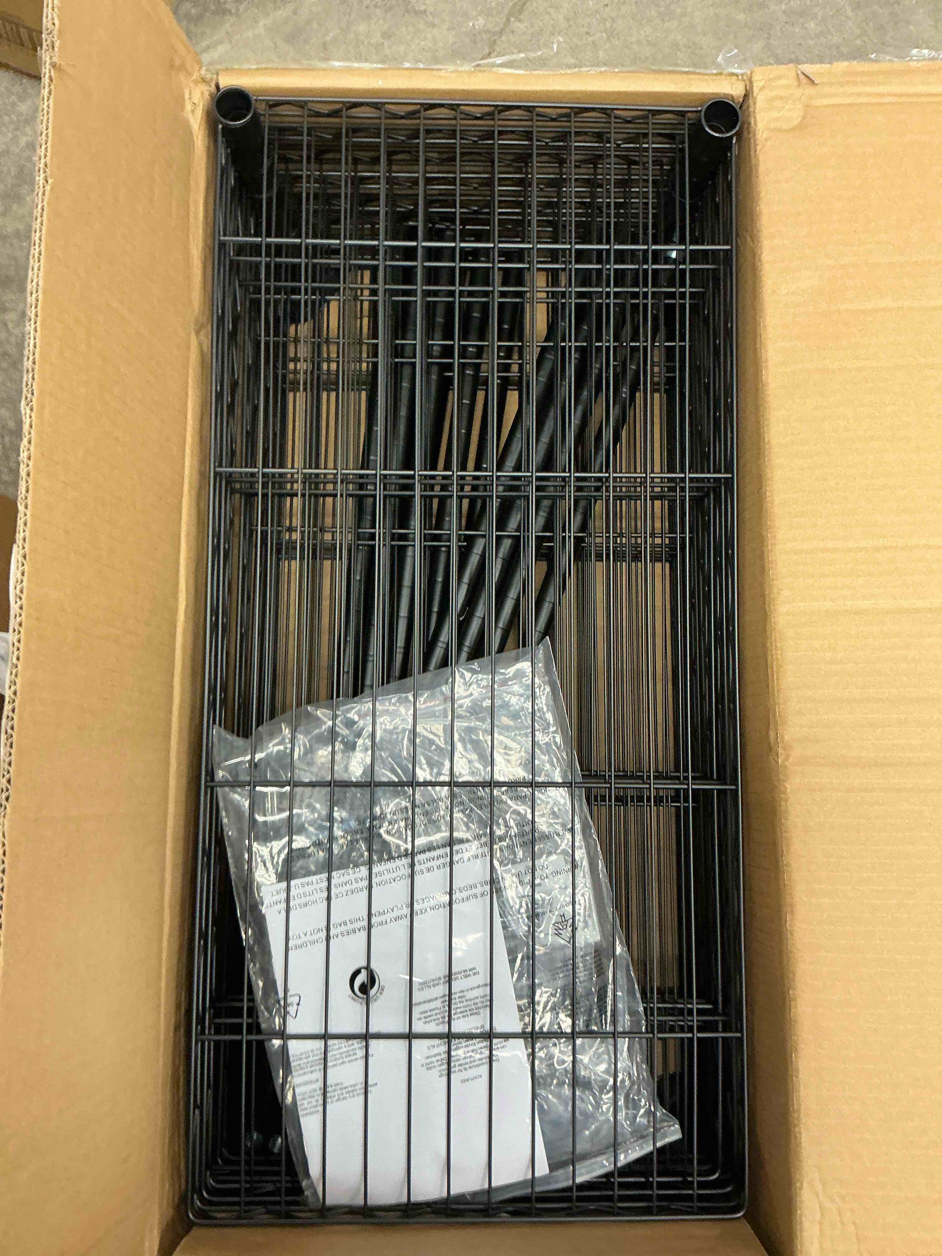 Condition photo showing New/Like New for Ktaxon 71"H Extra-wide Metal Shelves 58"W Storage Rack for Pantry Office Garage Capacity 1750 LBS Adjustable Corner Shelving Unit, Black