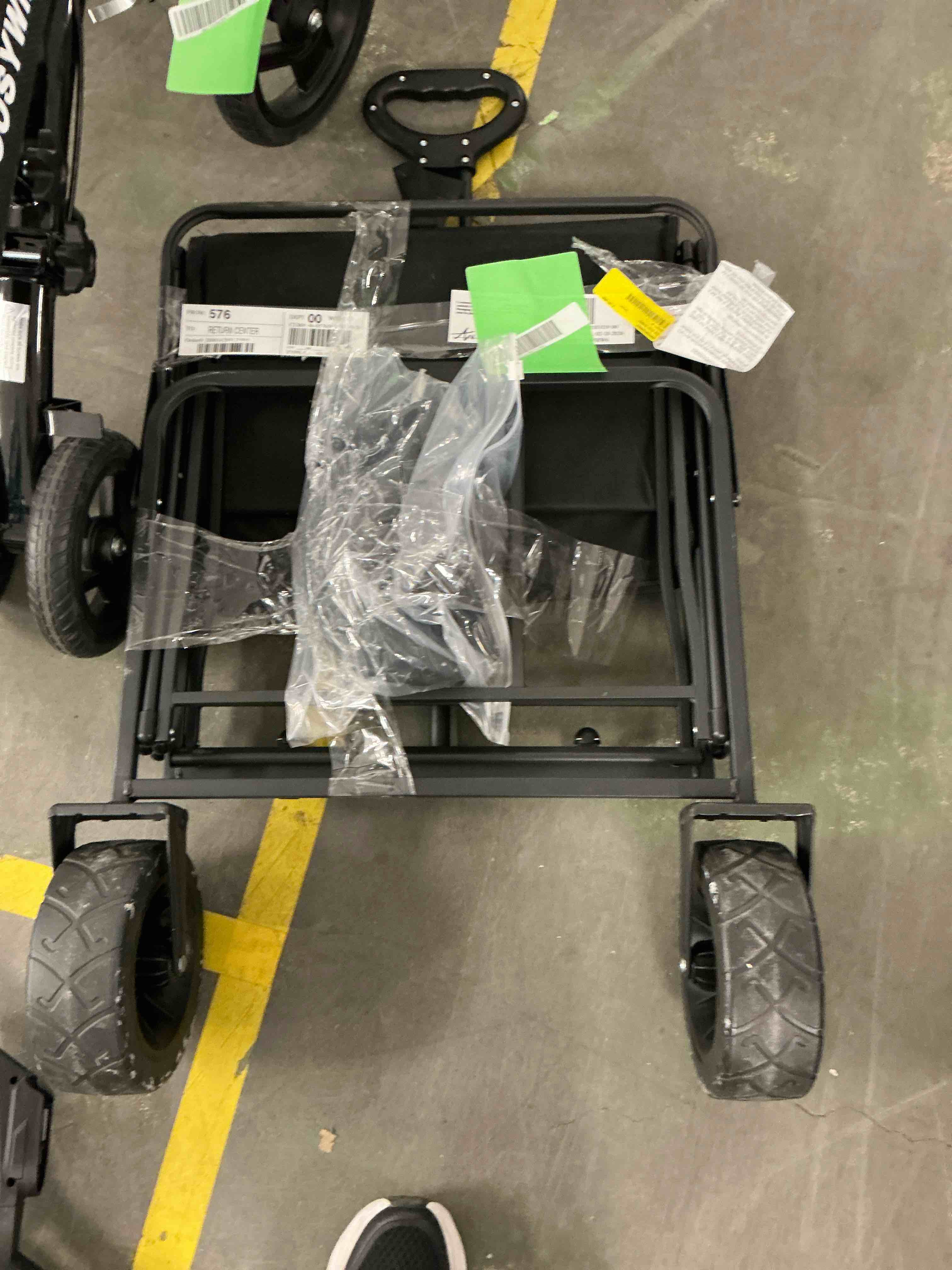 Condition photo showing Good Condition for GVDV Collapsible Folding Wagon, 550LBS Large Heavy Duty Utility Cart with All-Terrain Wheels and Adjustable Handles for Shopping, Camping, Sports, Outdoor, Beach, Black