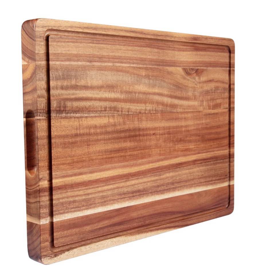 Condition photo showing New/Like New for Garvee Large Wood Cutting Board for Kitchen 20 x 15 inch Reversible Thick Acacia Wooden Butcher Chopping Block with Juice Groove
