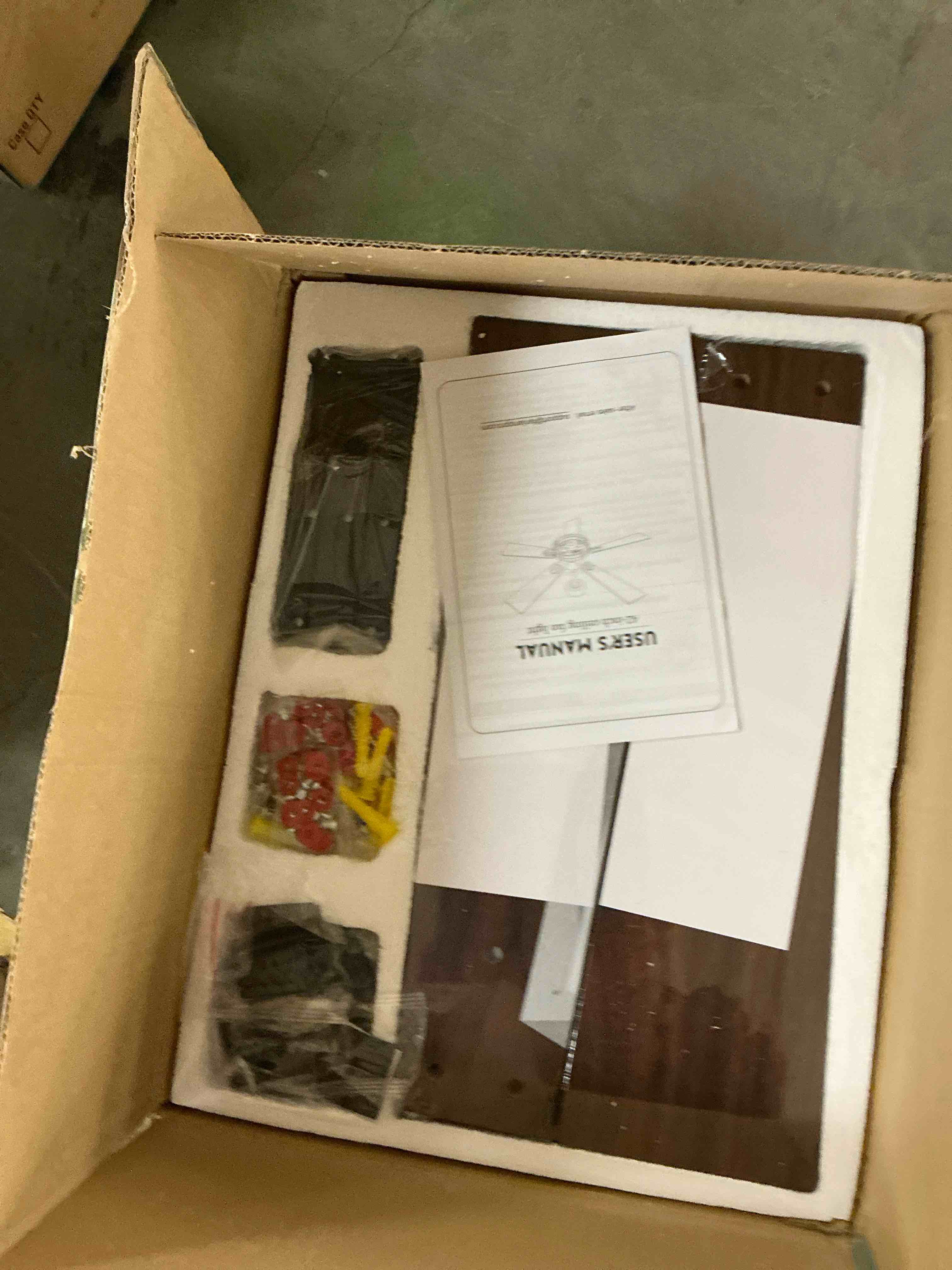 Condition photo showing New/Like New for Zardon 42" Black Farmhouse Ceiling Fans with Light and Remote, 2 Pack Industrial Caged Fans with Quiet DC Motor, 6-Speed for Bedroom, Living Room, Indoor