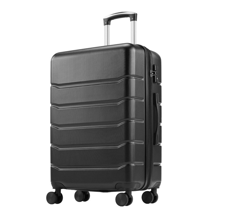 edx Hardside Carry on Luggage with Spinner Wheels  Hard Shell ABS Suitcase  20-Inch Lightweight Expandable Rolling Luggage  Black