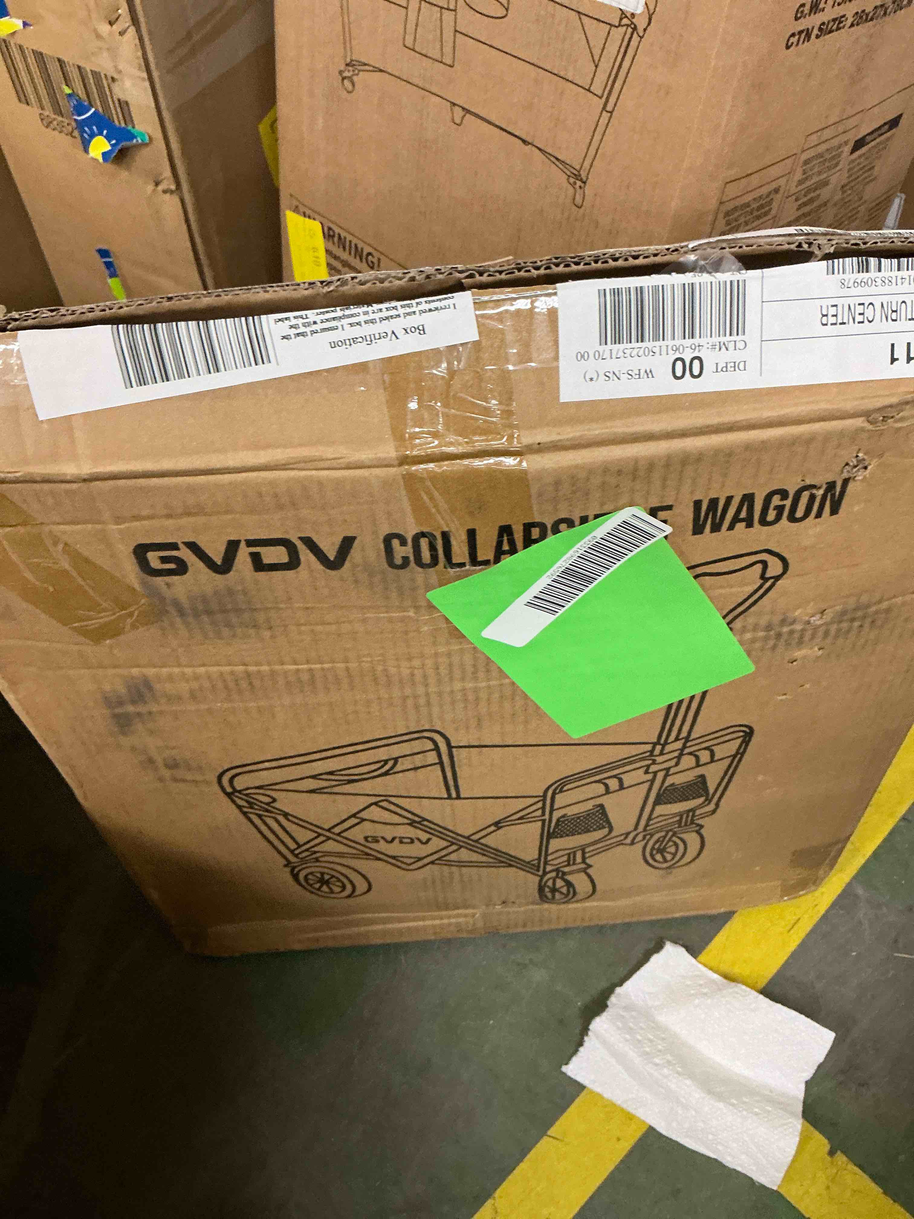 Condition photo showing New/Like New for GVDV Collapsible Wagon Cart, Portable Utility Wagon for Camping, Beach, Picnic, Shopping, Sports, and Grocery Transport, Black