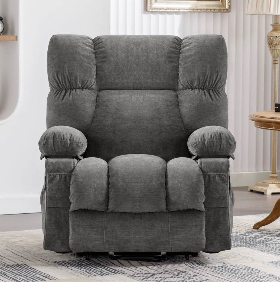 Condition photo showing Good Condition for JONPONY Power Lift Recliner Chair Recliners for Elderly with Heat and Massage Recliner Chair for Living Room with Infinite Position and Side Pocket,USB Charge Port,Grey