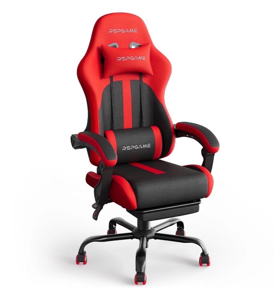 Condition photo showing New/Like New for RSPGame Ergonomic Gaming Chairs for Adults,Pocket Spring Cushion,PU Leather Office Chairs with Lumbar Support and Retractable Footrest,Home and Office Computer Chairs-Red Racing