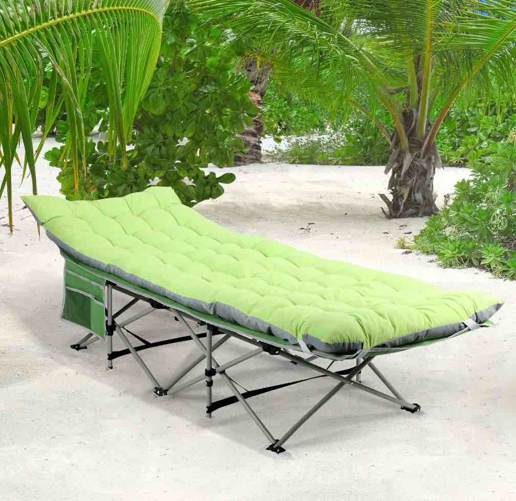 Portable Camping Cot with Mattress, Folding Sleeping Cots for Adults Max Load 450 LBS for Camping Tent Office Outdoor Travel
