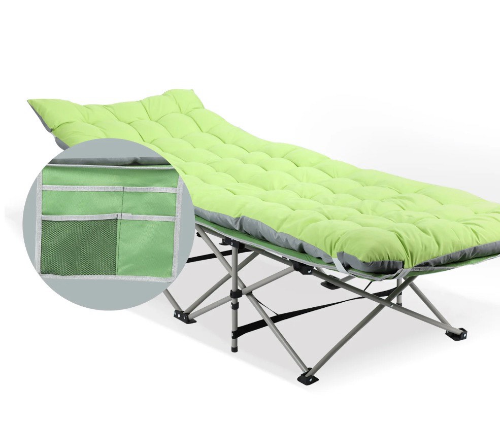 Condition photo showing New/Like New for Portable Camping Cot with Mattress, Folding Sleeping Cots for Adults Max Load 450 LBS for Camping Tent Office Outdoor Travel