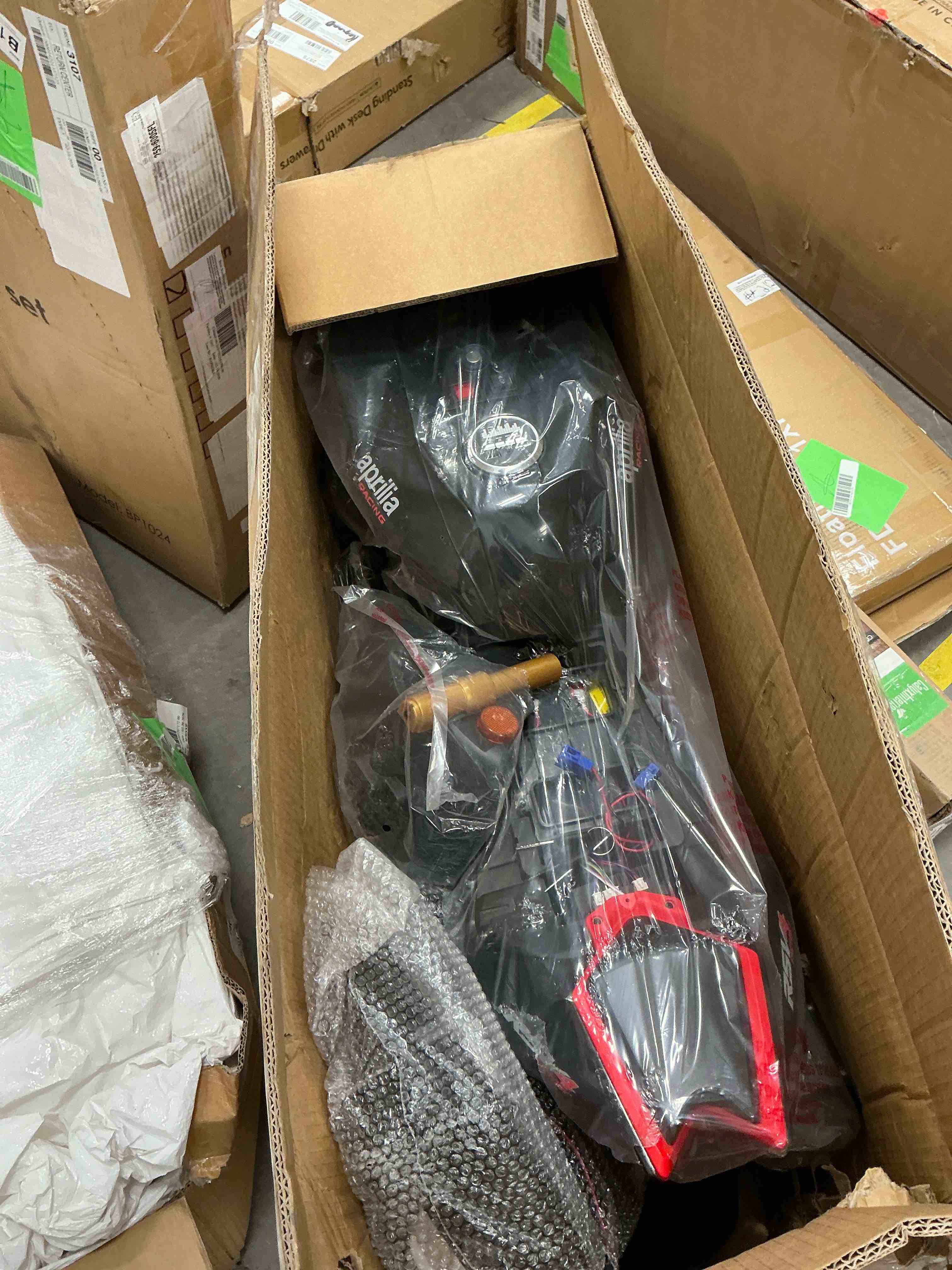 Condition photo showing New/Like New for TCARAIWEN 24V Kids Motorcycle Electric Motorbike Aprilia Licensed Ride on Toy,Battery Powered for Kids 3-11 Years Old,Black
