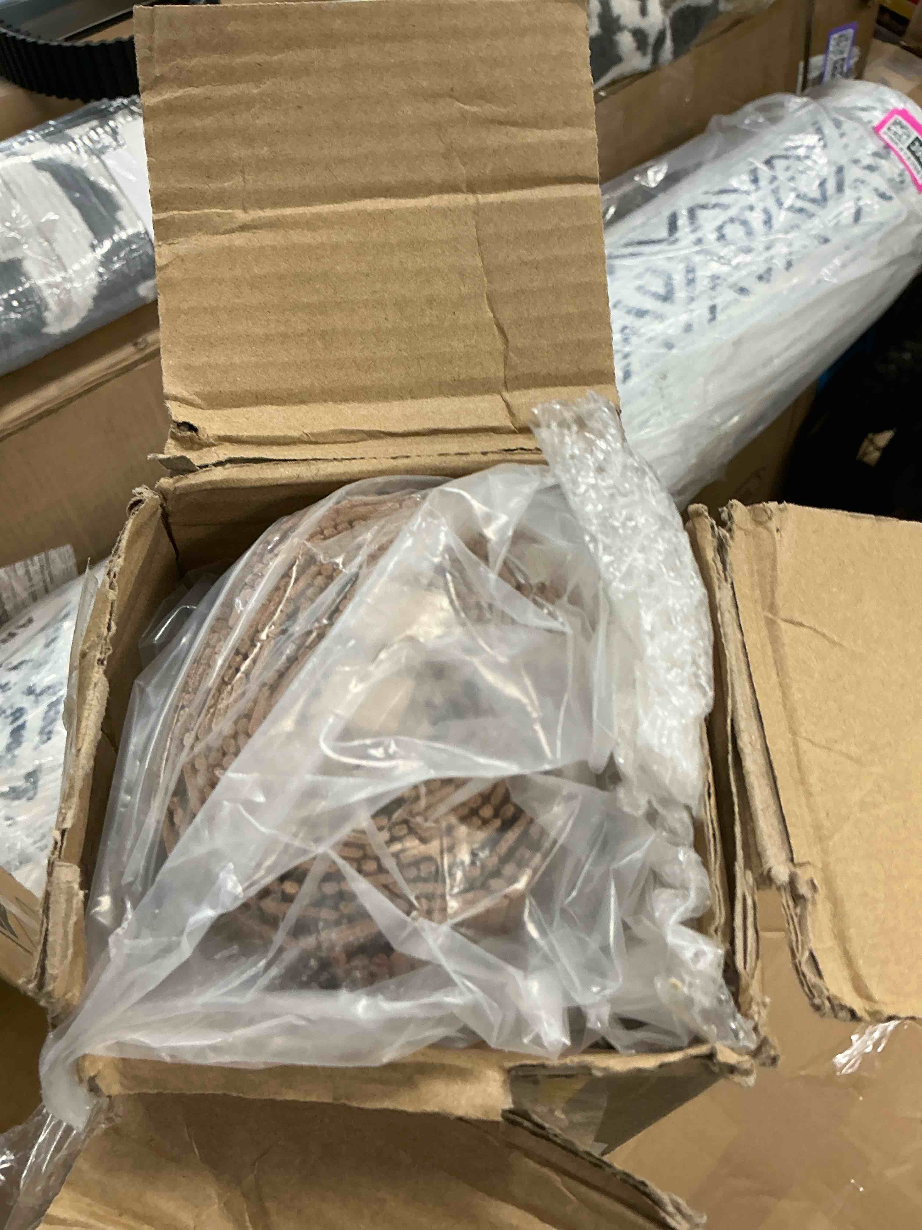 Condition photo showing New/Like New for LazBlinds No Tools No Drill Cordless Bamboo Roman Shades  Light Filtering Window Treatment  Roll Up Bamboo Blinds for Window 45   W x 64   H  Squirrel