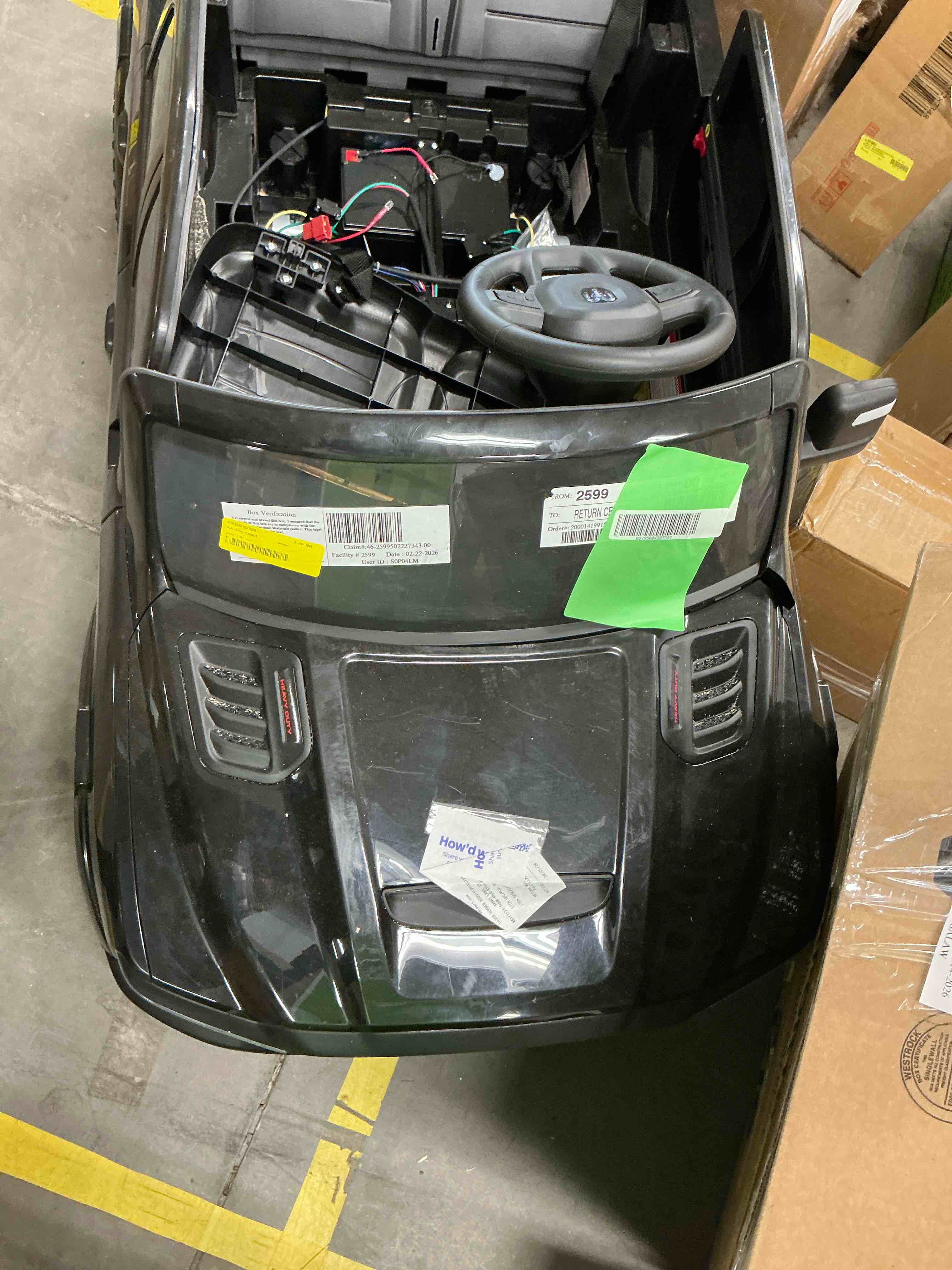 Condition photo showing As Is for FUNTOK Licensed RAM 2500 24V 2 Seats Ride on Truck for Kids 3-8 W/ 20 Large Seat 2 X 100W Motors 24 Volt Ride on Toys W/ 3-Point Seat Belts/Remote