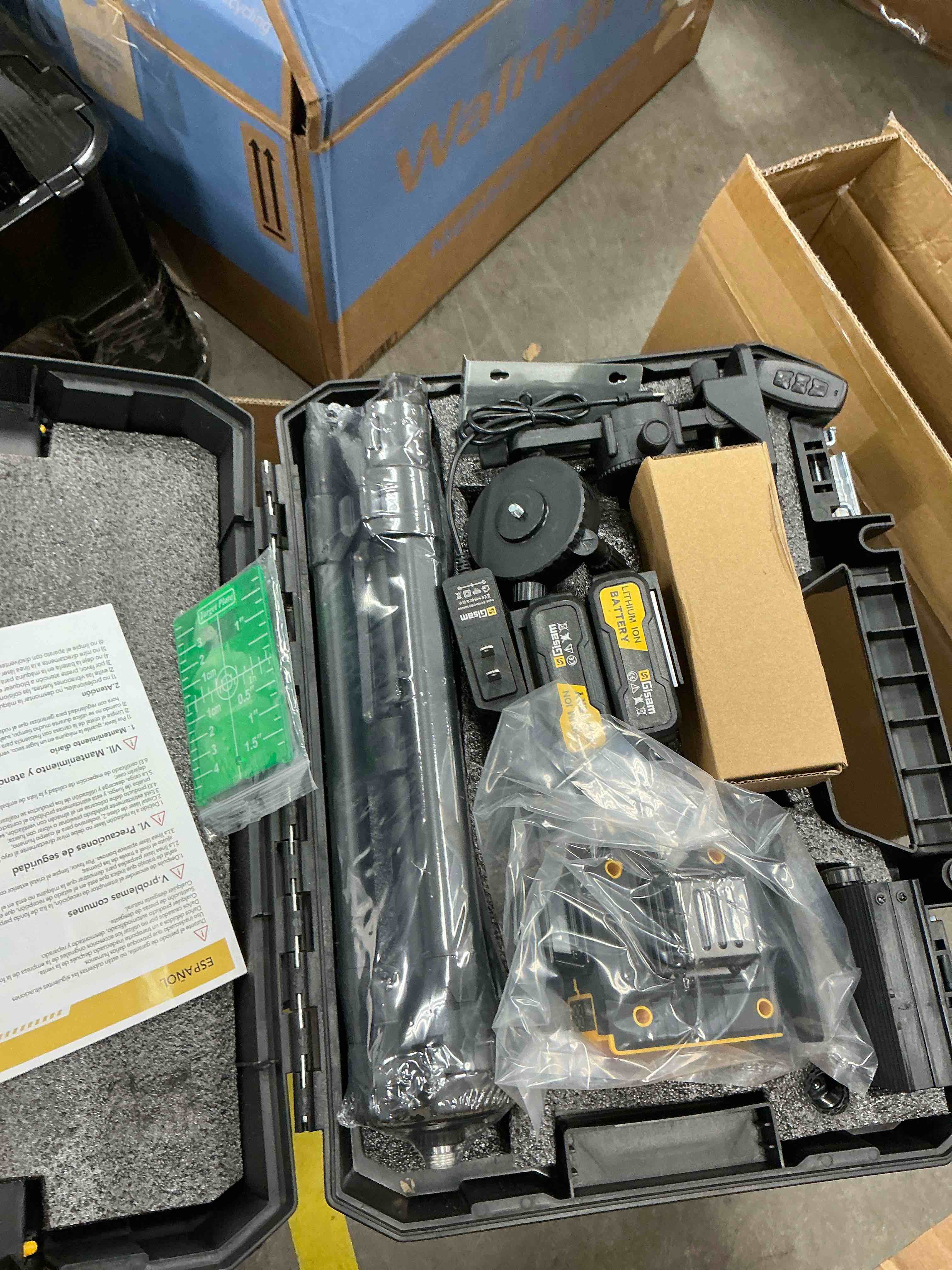 Condition photo showing New/Like New for Gisam Laser Level with Tripod , 4x360° Self-Leveling Green Cross Line 4D Laser Tool with Remote Control & 2* 4800mAh Battery