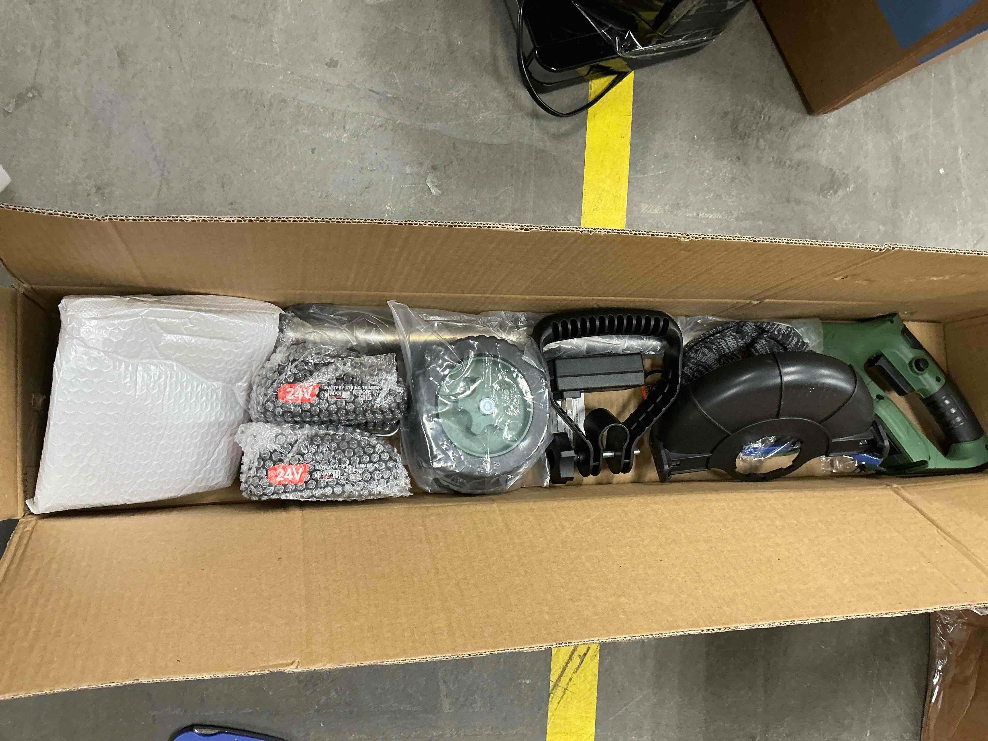 Condition photo showing New/Like New for The Latest Small Portable Cordless Electric Lawn Mower/Lawn Cutter with 2 High-Capacity Lithium Batteries And 3 Types of Blades, Many Gifts, Multi-Function Weed Cutter for Yard and Garden(Green)