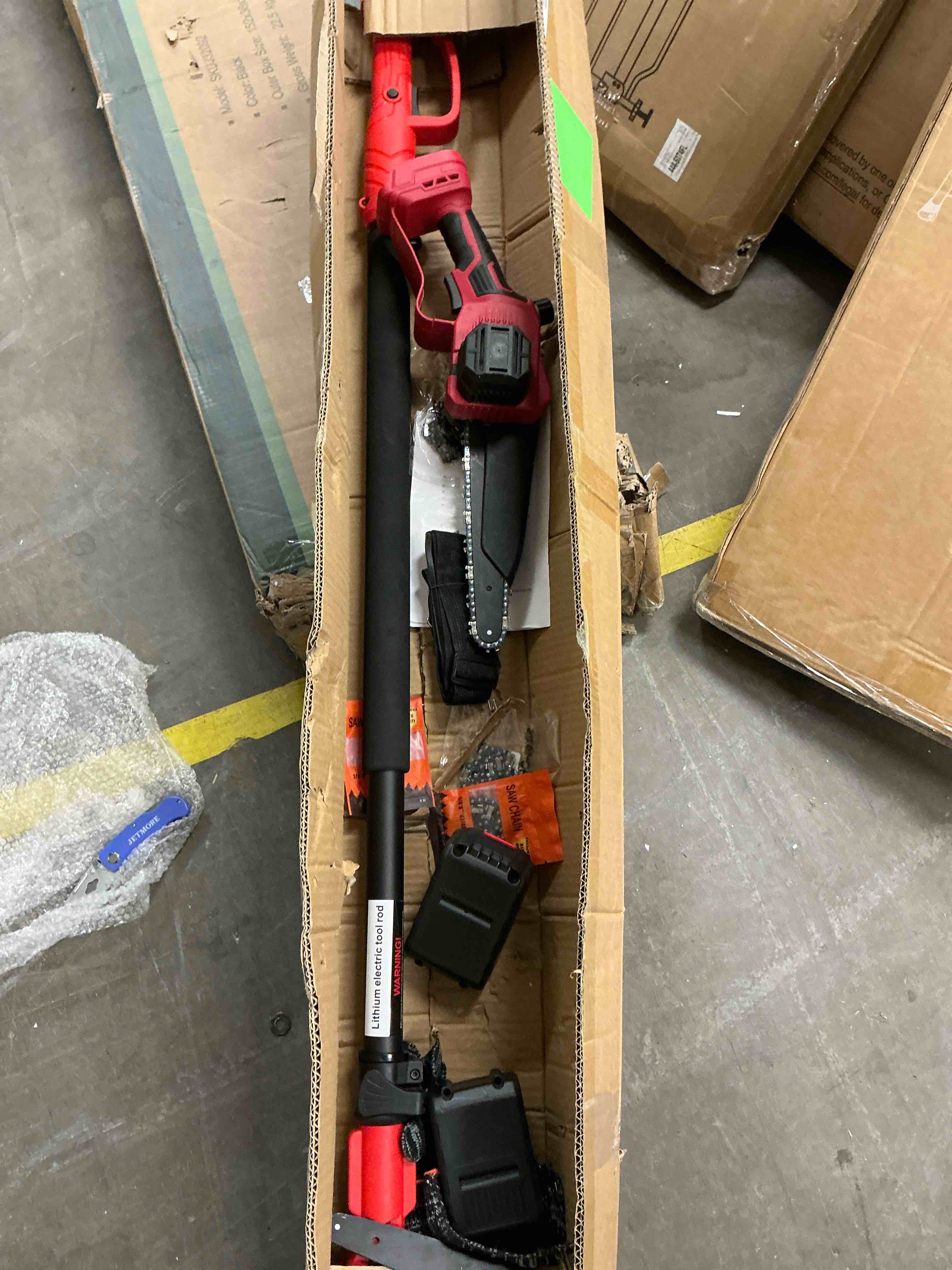 Condition photo showing Good Condition for RELOIVE 2-in-1 Cordless Pole Saw & 6"&8" Mini Chainsaw with, 5.7-7.9FT Telescoping Branch Cutter with 2PCS 4000mAh Batteries and a Charger, Brushless Electric Pole Saw for Tree Trimming, Wood Cutting