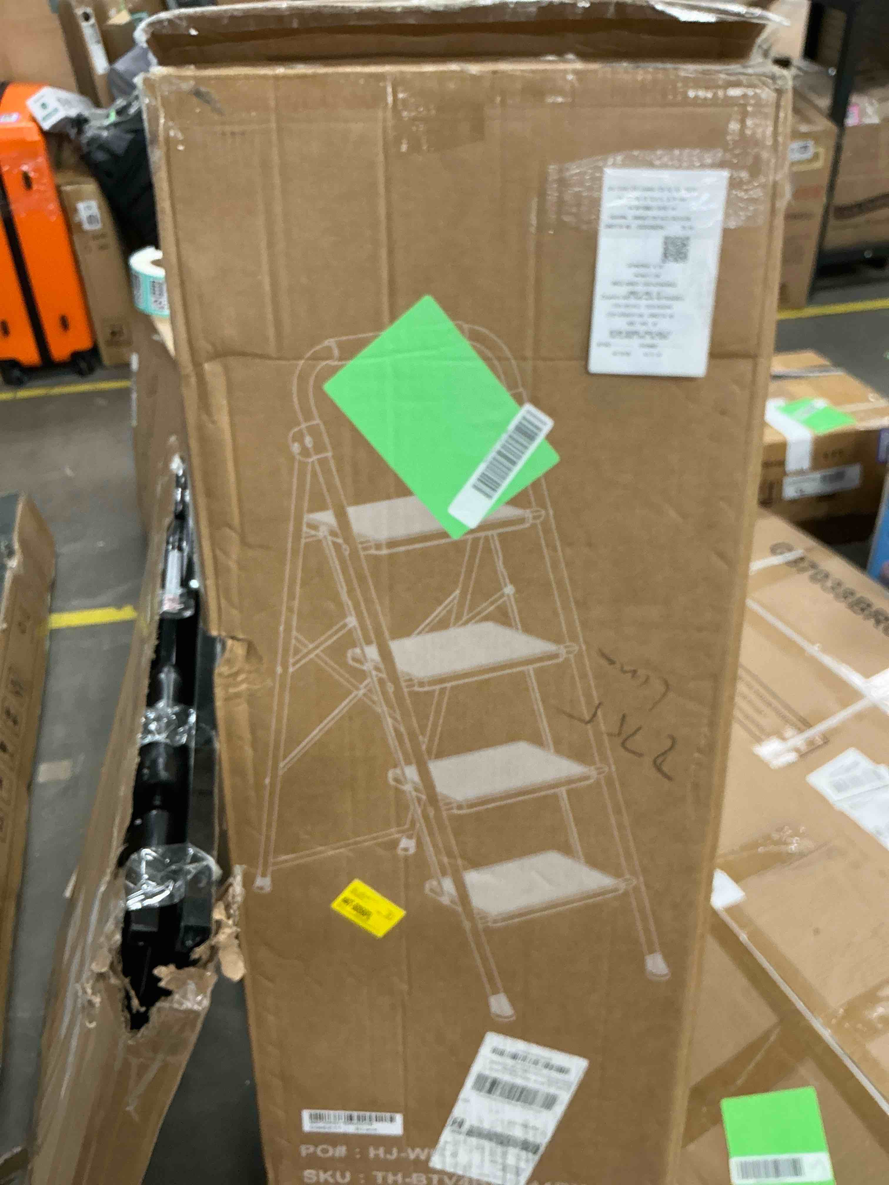 Condition photo showing New/Like New for Alvantor Step Ladder,Ultra-Thin Folding Step Stools 330 lbs Capacity, 2-Inch Thin for Storage, Anti-Slip Pedals & Handrails, Sturdy Steel for Home
