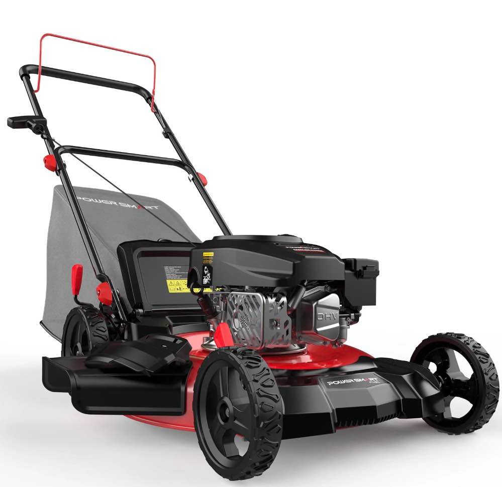 PowerSmart 21  144cc Gas Push Lawn Mower   3 -in-1 with 6-Position Height Adjustment