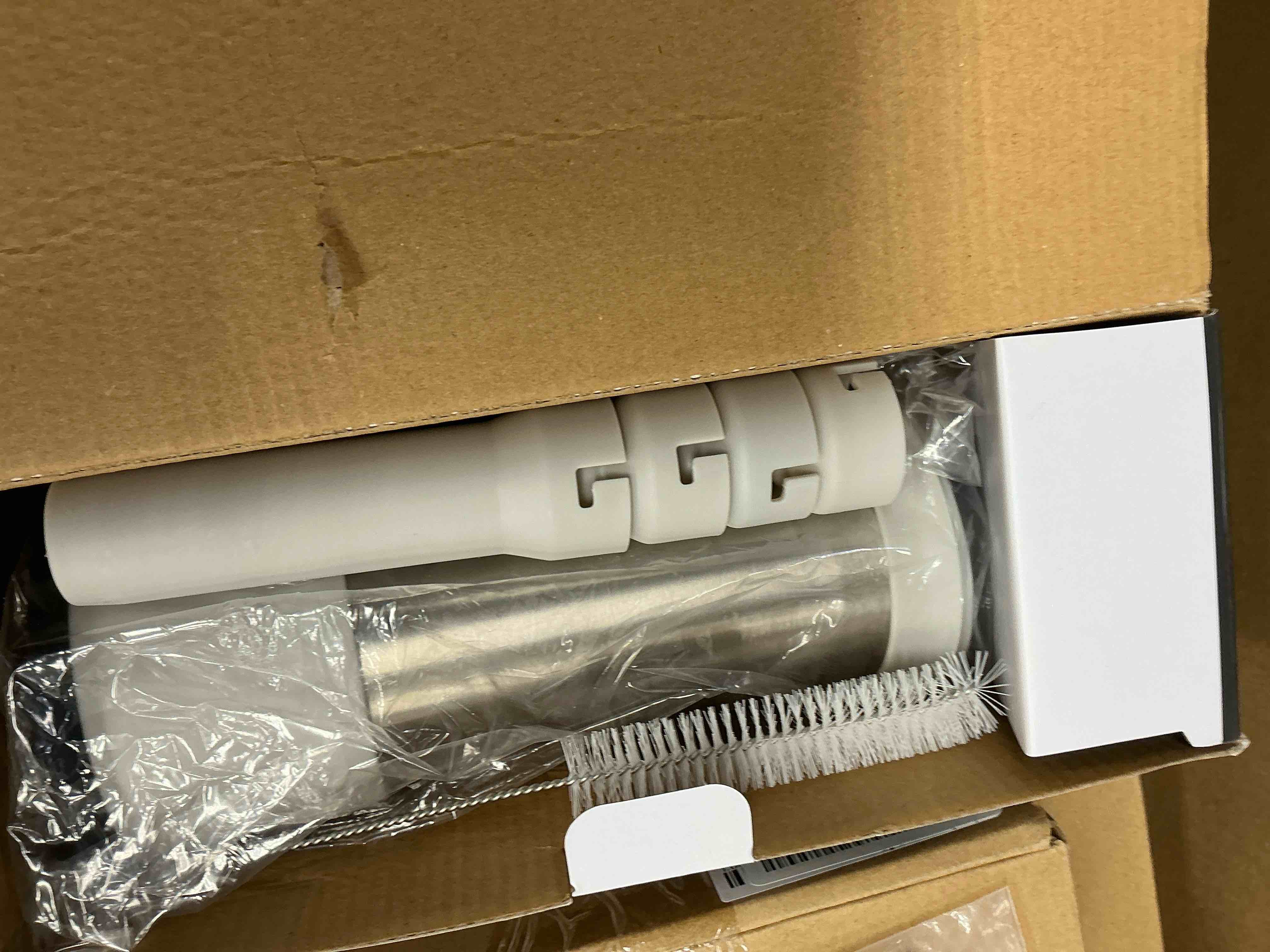 Condition photo showing Good Condition for Sausage Stuffer Machine w/4 Stuffing Tubes, Meat Stuffer Sausage Filling, Homemade Manual Vertical Sausage Maker Tool Kit for Household Kitchen, 2.2 LBS Large Capacity Sliver-2.2 LBS Large Capacity