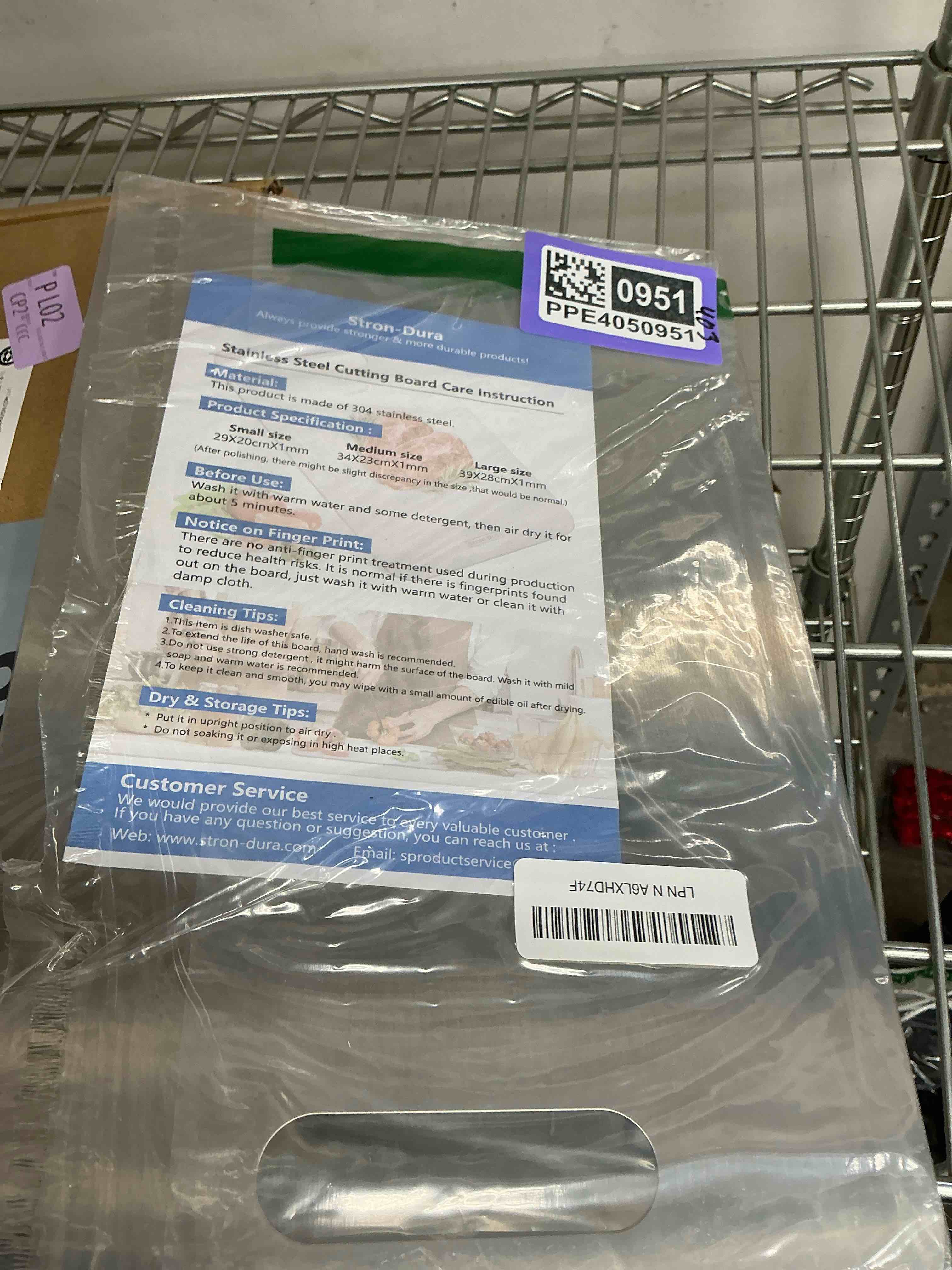 Condition photo showing Good Condition for Cutting Board, Cutting Boards for Kitchen, Titanium Cutting Board, Foodgrade Stainless Steel Cutting Board for Meat,Fruit, Vegetables, Outdoor or Indoor