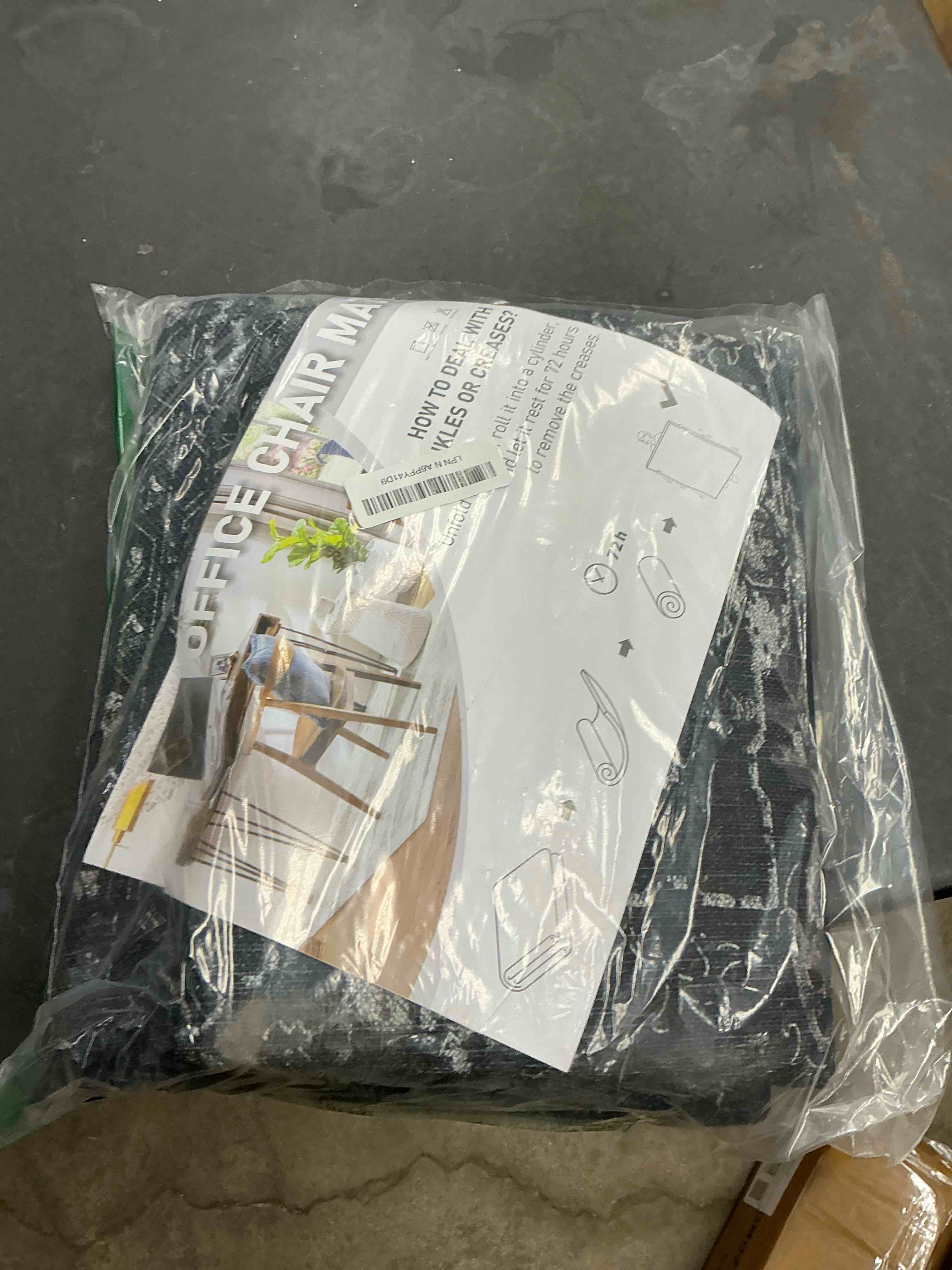 Condition photo showing New/Like New for Office Chair Mat for Hardwood Floor, 48"x60" Desk Chair Mat for Home Office, Anti-Slip Under Desk Ma
