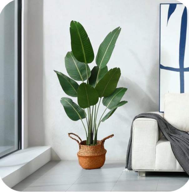 SUSUZI 5ft Artificial Bird of Paradise Plant Fake Tropical Palm Tree for Indoor Outdoor, Perfect Faux Plants for Home Decoration