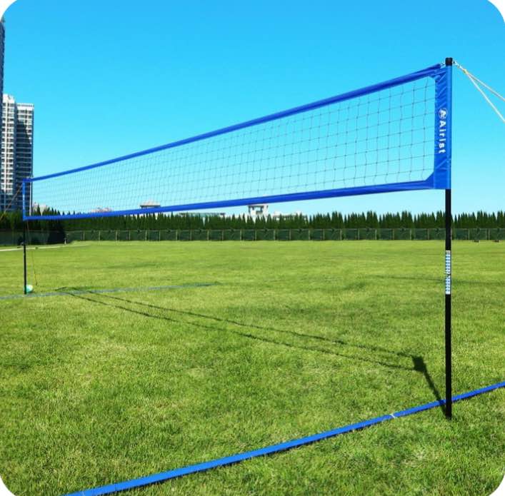 Airist Heavy Duty Volleyball Net Outdoor with Steel Anti-Sag System, Adjustable Aluminum Poles, Professional Volleyball Nets Set for Backyard and Beach, Volleyball and Carrying Bag (Blue)