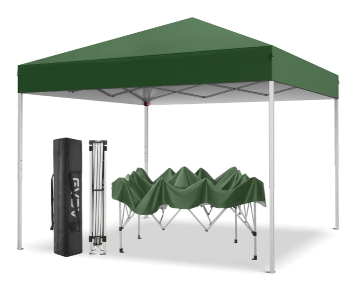 GVDV Canopy Tent, 10x10 ft Easy Pop up Outdoor Canopy Tent, Portable Straight Leg Gazebo Instant Canopy
