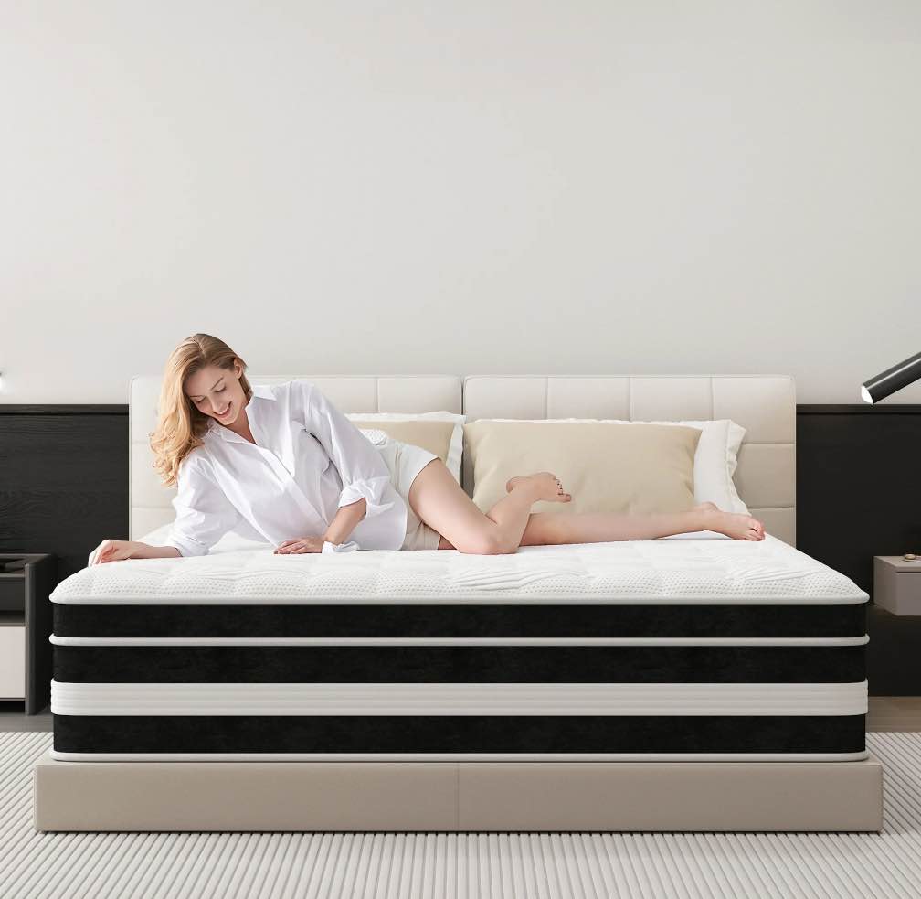 12 inch Queen Mattress,Gel Memory Foam & Spring Hybrid Medium Comfort Queen Size in a Box , Pressure Relief, Motion Isolation,CertiPUR-US