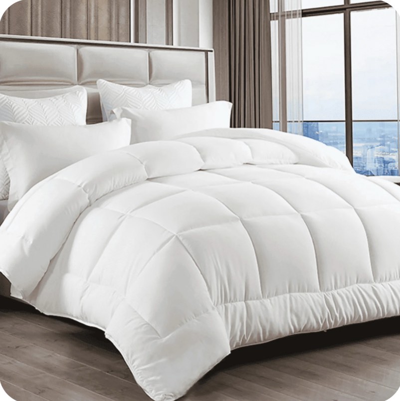 EMONIA King Comforter Duvet Insert, All Season Quilted Down Alternative, Hotel Luxury Fluffy Soft Cooling, Skin-friendly Machine Washable Reversible Quilted with Corner Tabs (White,90x102 inches)