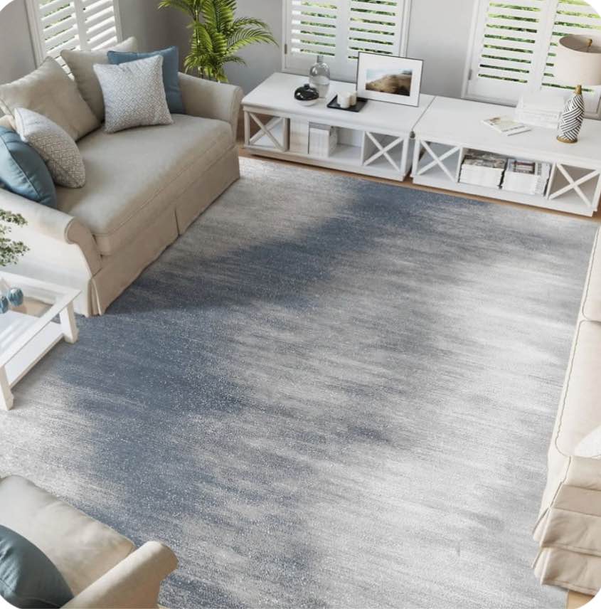 Washable Area Rugs 8x10 ft, Non-Slip Large Soft Vintage Carpet for Living Room Bedroom, Retro Floral Rug for Indoor Floor, Pet-Friendly Low Pile Accent Rug