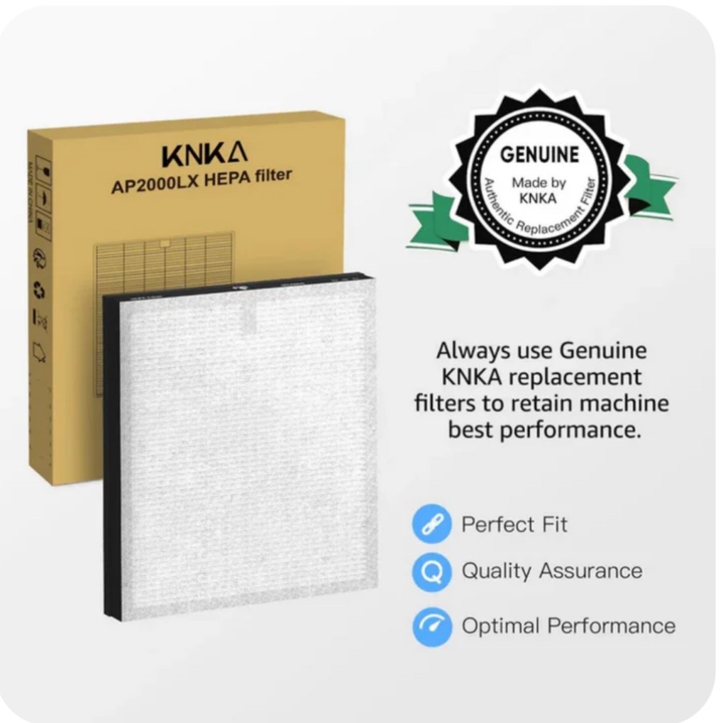 KNKA Air Purifier Replacement Filter for AP2000WF/AP2000, for 2500 Sq.ft., HEPA H13 Filter with 5-Stage Filtration System, Activated Carbon Filter, Net Filter