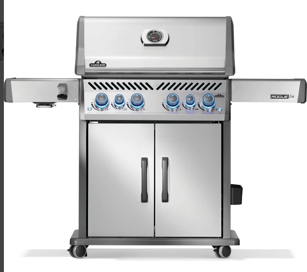 Napoleon Rogue Pro-S 525 4-Burner Propane Gas Grill in Stainless Steel with Infrared Side and Rear Burner