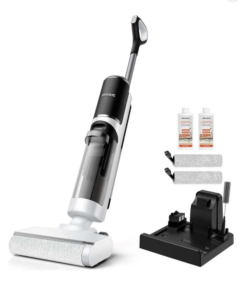 IMAGIC M3 Cordless Vacuum Mop with Self-Cleaning & Hot Air Drying for Hard Floors, Edge Cleaning, 5-in-1 Lightweight