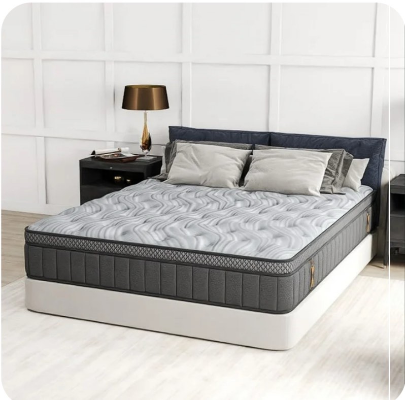 windosier 14 inch Queen Mattress, Cooling Gel Memory Foam Mattress in a Box, Medium-Firm, Individual Pocket Springs Hybrid Mattress, Pressure Relief & Motion Isolation, CertiPUR-US