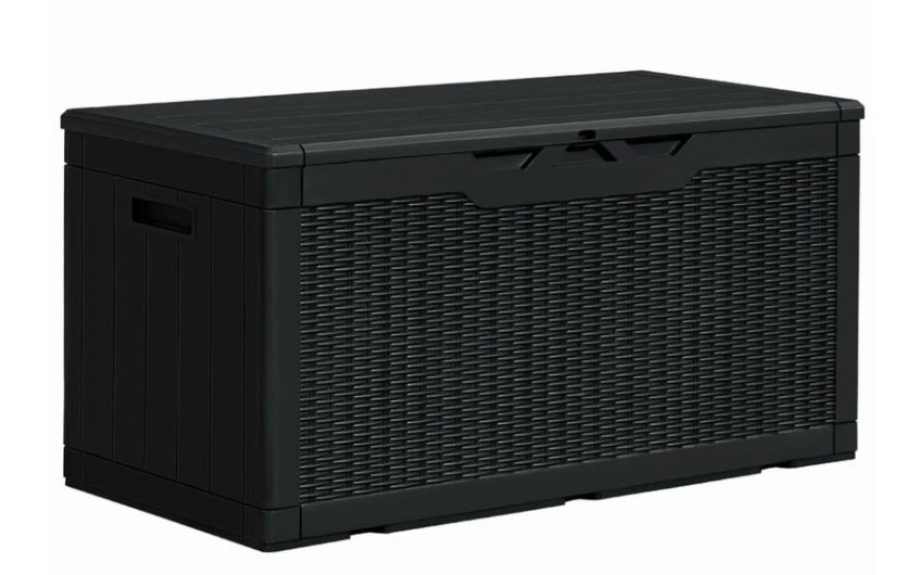 Homall 100 Gallon Outdoor Patio Box Deck Plastic Resin Storage Box Backyard, Black