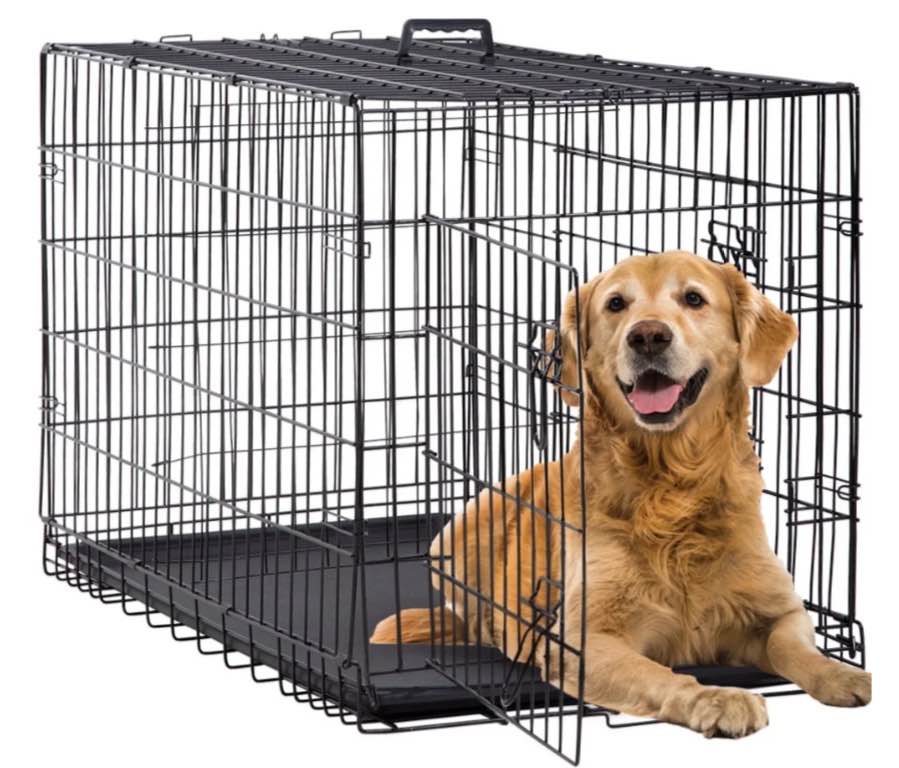 BestPet Folding Dog Crate with Divider and Tray, 42"L