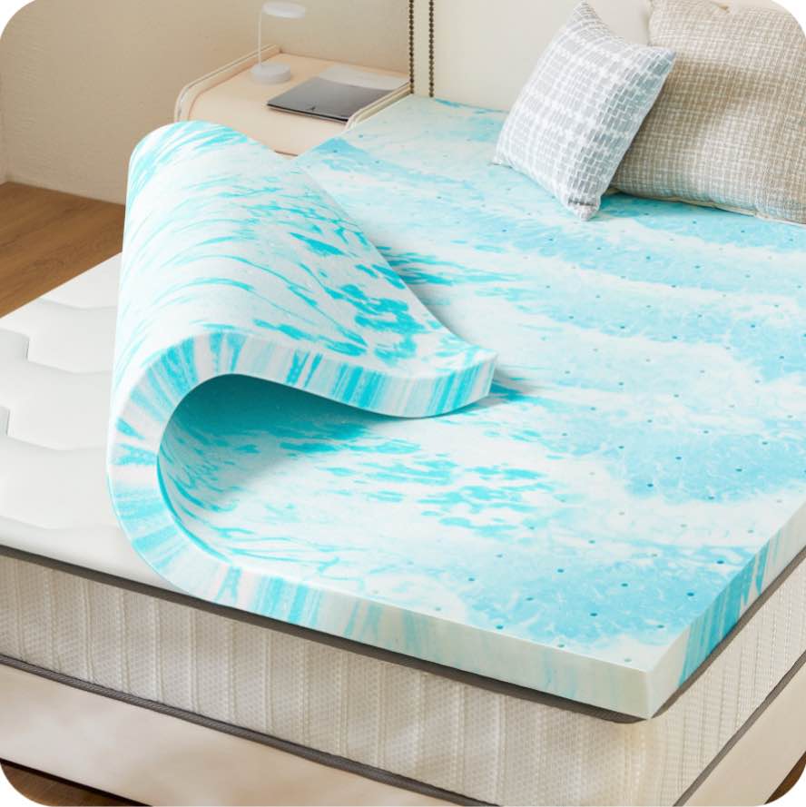 EDX 3 Inch Cool Gel Memory Foam Mattress Topper Full Size Bed, Comfort Body Support & Pressure Relief, CertiPUR-US Certified