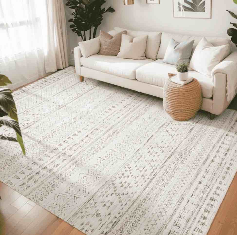 VUNATE Rugs for Living Room 9x12 Washable Area Rug Soft Non-Slip Bedroom Dining Room Floor Accent Rug Boho Carpet Indoor Large Rug Brown