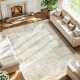 SONORO KATE 9'x12' Area Rugs for Living Room, Machine Washable Oriental Vintage Non Slip Soft Indoor Area Carpet, Beige