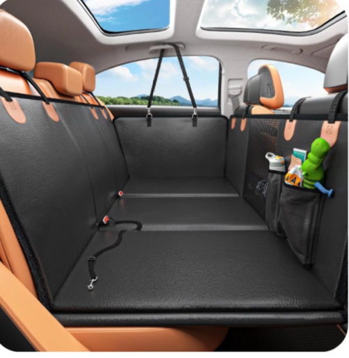 Back Seat Extender for Dogs - Waterproof Dog Car Seat Cover for Back Seat with Hard Bottom - 2024 Upgraded Material! Anti-Scratch! Safer! Easy to Use & Clean (Holds 400lbs)