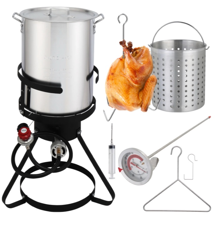 Ktaxon Propane Outdoor Fryer Aluminum Frying/Boiling Turkey Fryer Pot 30QT