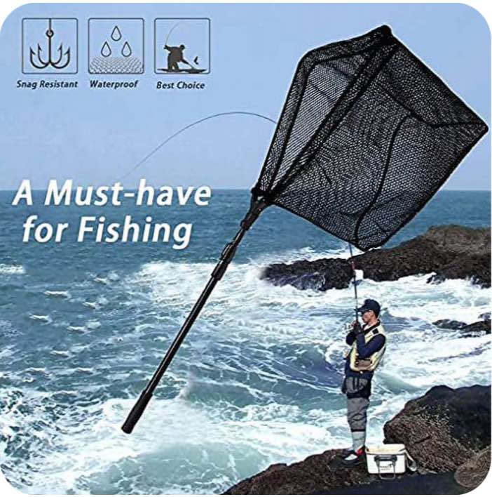 SAN LIKE Fishing Net Fish Landing Nets Collapsible Telescopic Sturdy Pole Handle for Saltwater Freshwater Extending to 36/43/71/98inches