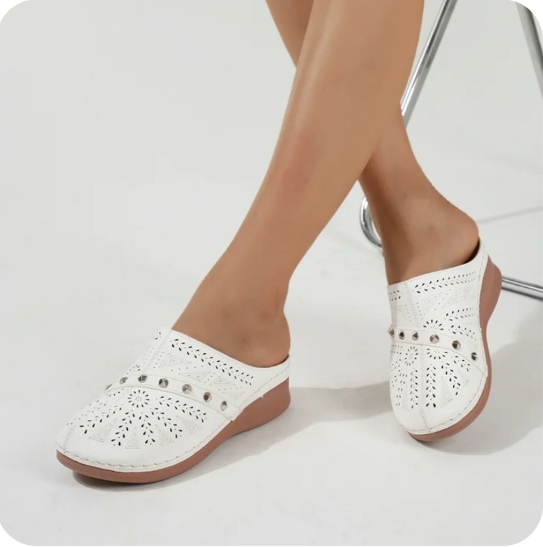 ecetana mules for women comfortable closed toe women wedge sandals slip on shoes