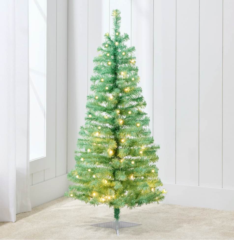 Best Choice Products 4ft Prelit Colored Christmas Tree, Artificial Tree Holiday Decor w/ LED Lights - Sage Green