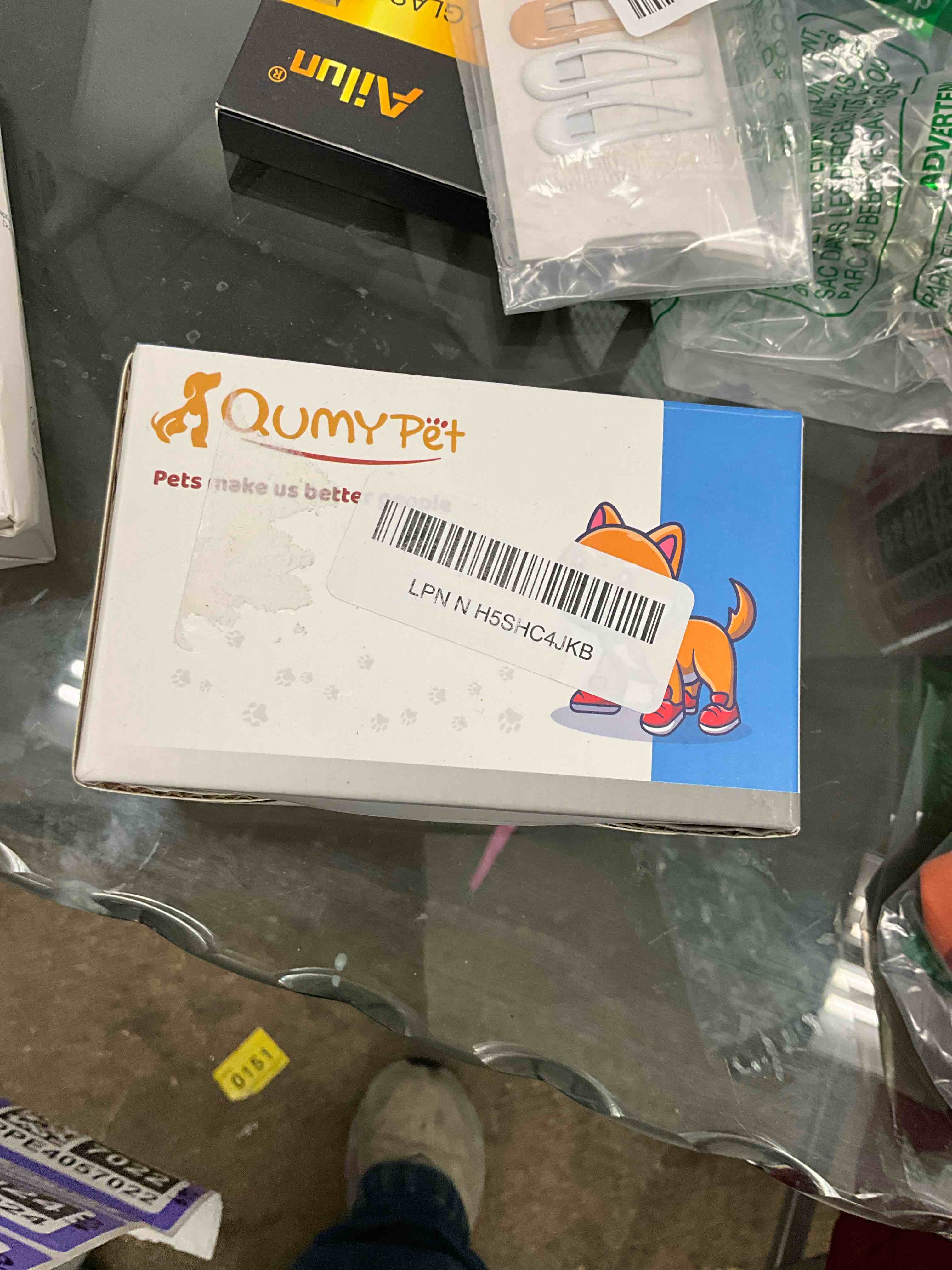 Condition photo showing Good Condition for QUMY Dog Shoes for Large Dogs, Medium Dog Boots & Paw Protectors for Winter Snowy Day, Summer Hot Pavement, Water-Resistant in Rainy Weather, Outdoor Walking, Indoor Hardfloors Skid-Resistant Sole Blue Size 2: 1.9''x2.4''(W*L) (Pack of 4)