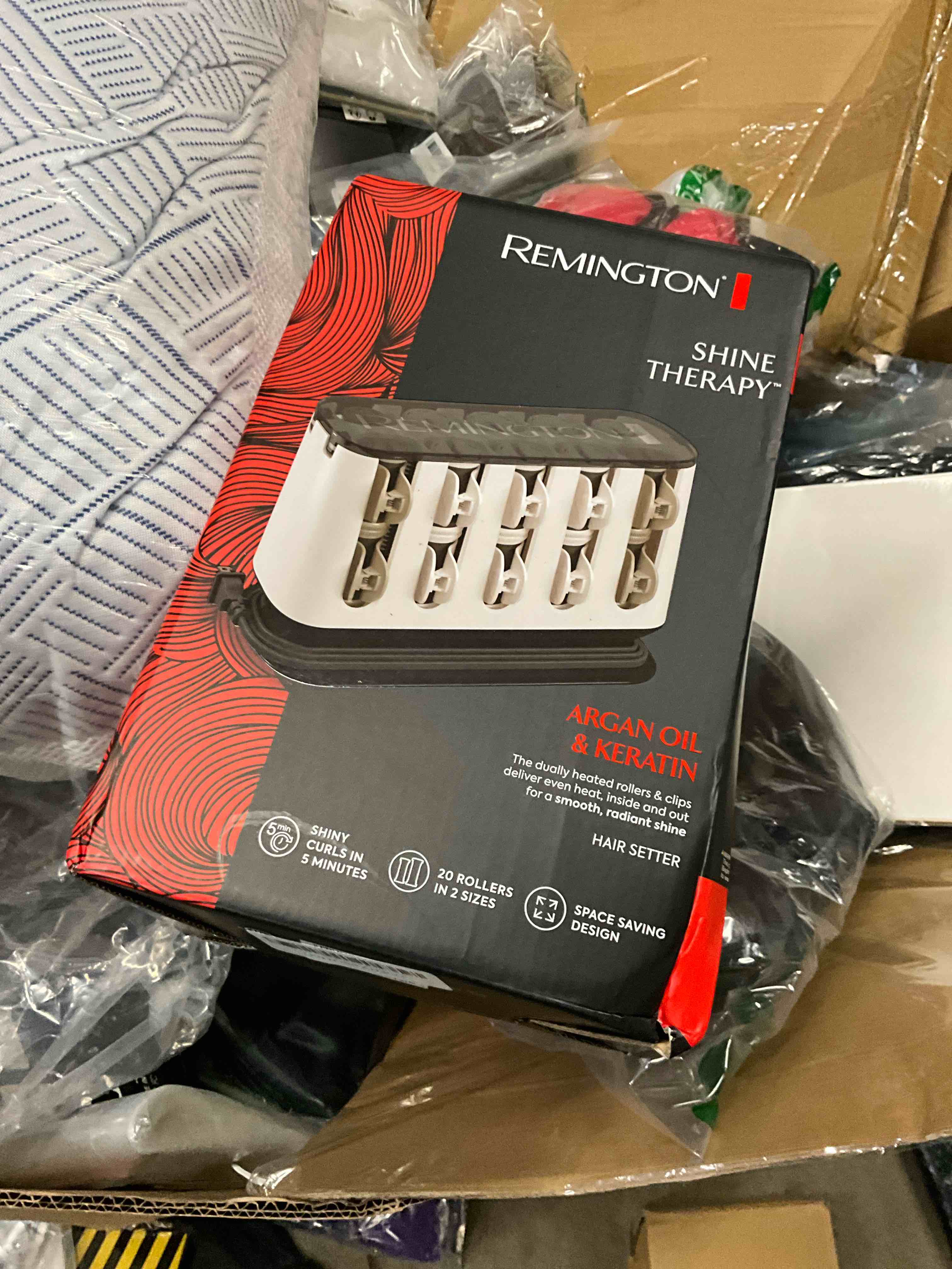 Condition photo showing Good Condition for Remington Shine Therapy Argan Oil & Keratin Treated Hot Rollers Set, Professional Hair Curlers for Setting All Hair Lengths from Short and Medium to Long