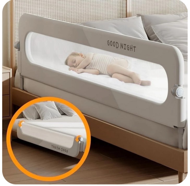 vikua 69in baby safety rails height adjustable bed guardrail for toddlers single piece